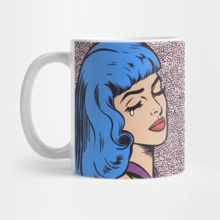 Blue Bangs Crying Comic Girl Mug